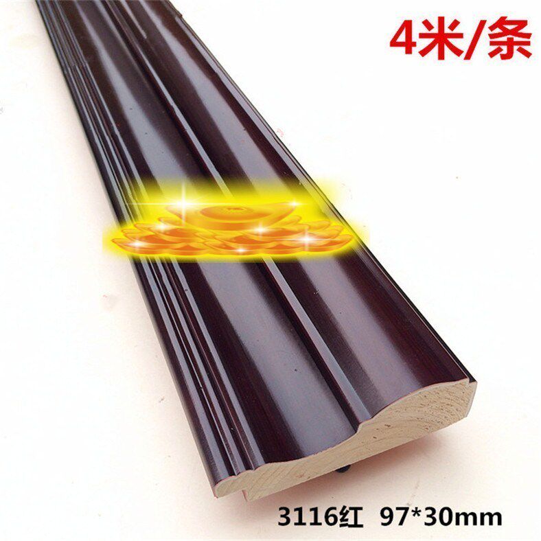 4 m long national painting line 3116 red 12 one piece of red wood line decorative line photo frame solid wood 3 5 m red wood