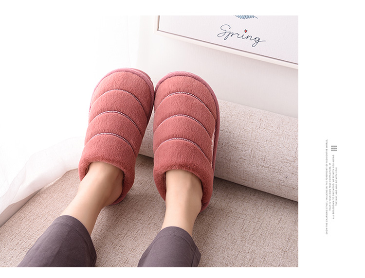 Dép cotton nam mùa đông đế dày với trong nhà chống trượt nhà sàn gỗ cộng với dép nhung cotton đôi nam dép lining