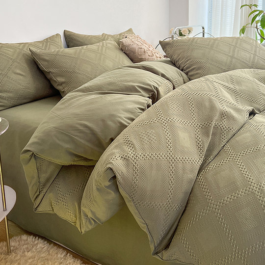 Funda de edredón cepillada simple de algodón lavado, edredón de algodón puro sin algodón de una sola pieza, funda de edredón individual para dormitorio, 150x200x230