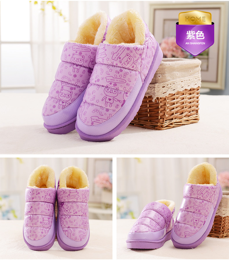 Pantoufles enfants en suède pour hiver - semelle autre - Ref 1005575 Image 26