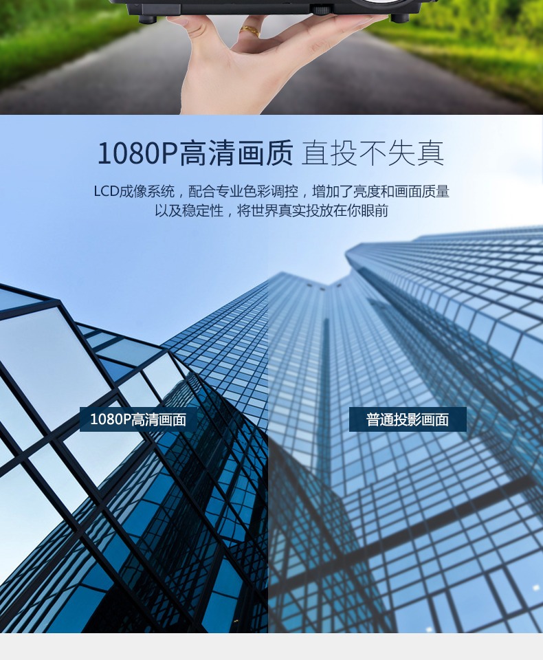 Máy chiếu cửa Fuman máy chiếu tại nhà văn phòng HD 3D micro điện thoại thông minh 1080p không dây
