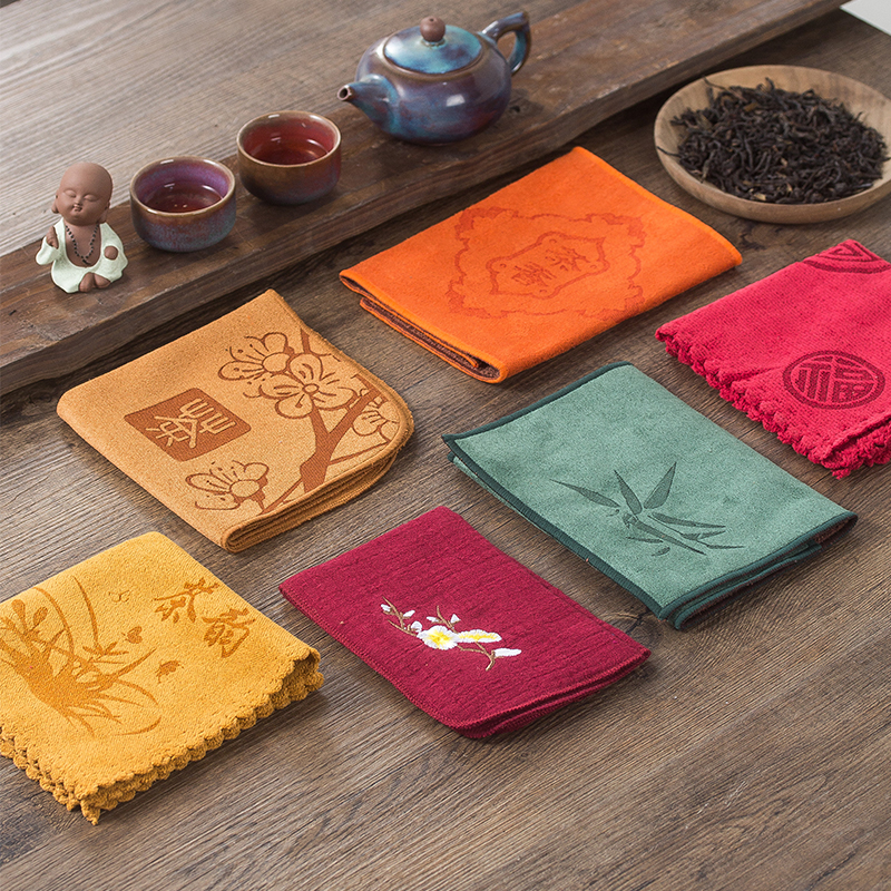 Tea towels thickened water absorbent tea towel Gongfu tea towel tea table cloth special rag not to fade without dropping Mao tea towels