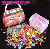 Childrens crystal gem toy Diamond plastic crystal gem beaded educational toy diy handmade bracelet necklace