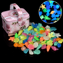 Luminous stone fish tank sand small stone landscaping bottom sand decoration absorbent stone fluorescent Stone children gem luminous toy