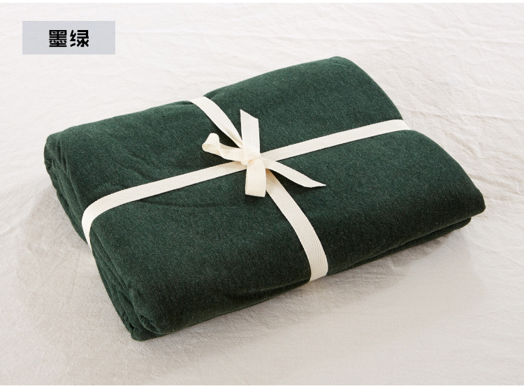 Sims không in giường đơn cotton đơn giường đơn ngày dệt kim màu rắn 150 * 200 giường đôi Ga chun và ga phủ