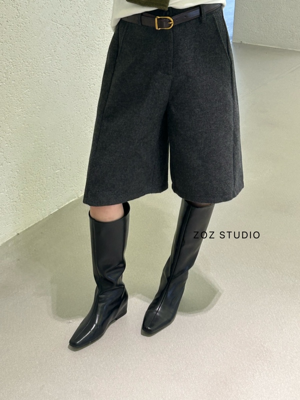 Zoz New Winter High-Waisted Slim-Fit Versatile Casual Pants Straight-Leg Pants Shorts with Belt for Women 926273 Zoz New Winter High-Waisted Slim-Fit Versatile Casual Pants Straight-Leg Pants Shorts with Belt for Women 926273