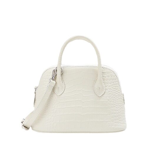 French Fmkgoyar Crocodile Pattern Shell Bag Genuine Leather Women's Bag First-Layer Cowhide Commuter Handbag Single Shoulder Crossbody Bag