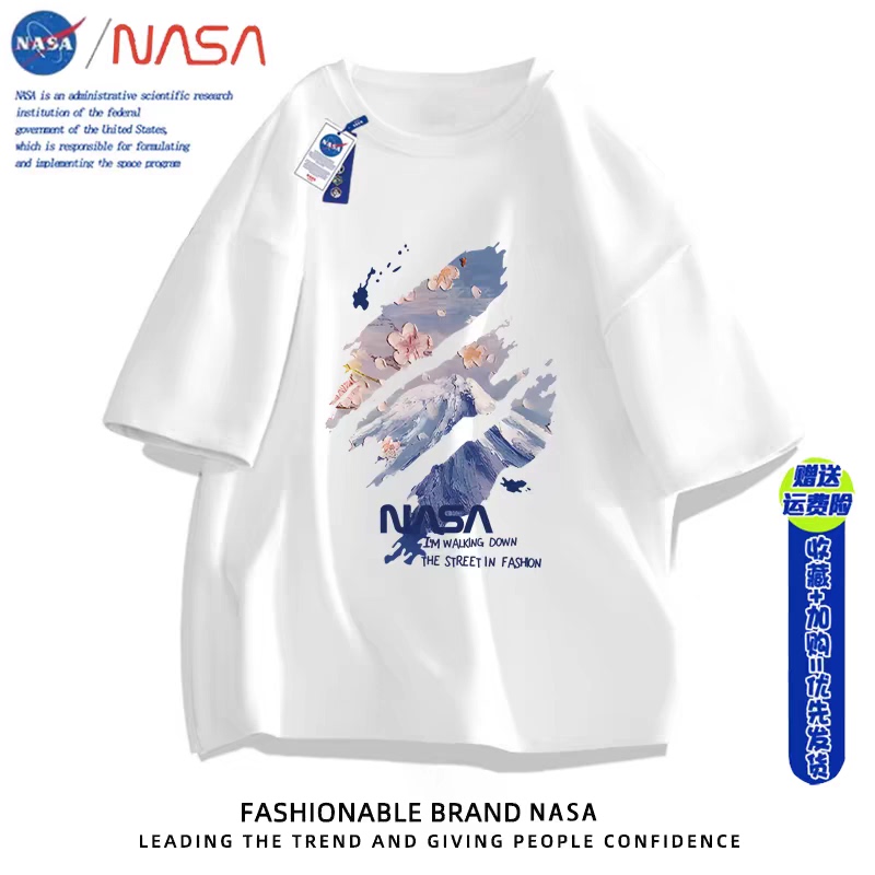 Nasa Collaboration Cherry Blossom T-Shirt Short Sleeve Unisex 2026 New Summer High-End Cool Graffiti Half-Sleeve Clothing t Nasa Collaboration Cherry Blossom T-Shirt Short Sleeve Unisex 2026 New Summer High-End Cool Graffiti Half-Sleeve Clothing t