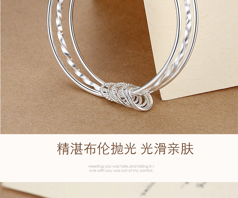 Vòng tay bạc Gypsophila Phụ nữ 999 Sterling Bạc Sinh viên Sen Mạng Đỏ Nhỏ Tươi Nhỏ đơn giản Vòng tay bạc đơn giản vòng tay gỗ sưa