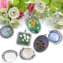 uv crystal drop glue soft clay oval Time Gem metal hardware diy back necklace pendant