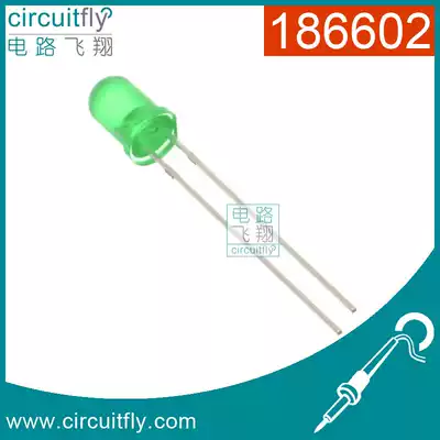 186602LED light Ordinary green hair green LED diameter 5mm short foot length about 18mm