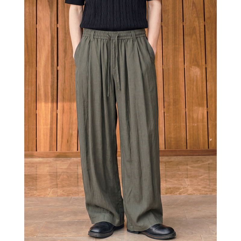 Summer Breathable Thin Elastic Drawstring Lyocell Drapey Casual Pants Men's Simple Versatile Outdoor Sports Pants Summer Breathable Thin Elastic Drawstring Lyocell Drapey Casual Pants Men's Simple Versatile Outdoor Sports Pants