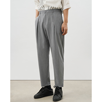 Summer thin hanging small trousers mens straight loose nine-point casual pants Ruffian handsome trend wild gray pants