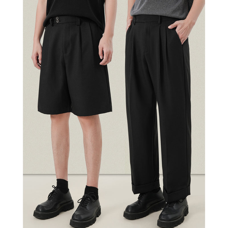 Linen Breathable Thin Summer Men's Wide-Leg Loose Five-Point Shorts Casual Versatile Sports Simple Shorts Casual Pants