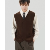 Шерстяной ретро демисезонный жилет без рукавов для отдыха для влюбленных