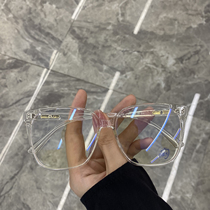 Anti-blue light radiation protection glasses woman round face fashion box large frame super light flat mirror TR90 net red vegan face