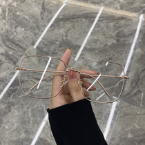 Anti-blue retro with myopia glasses women with degrees small red book square glasses frame plain face thin face eye frame men