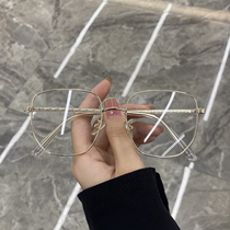 Net red eyes female retro box Big Frame glasses female round face slim makeup artifact glasses frame male anti-blue tide