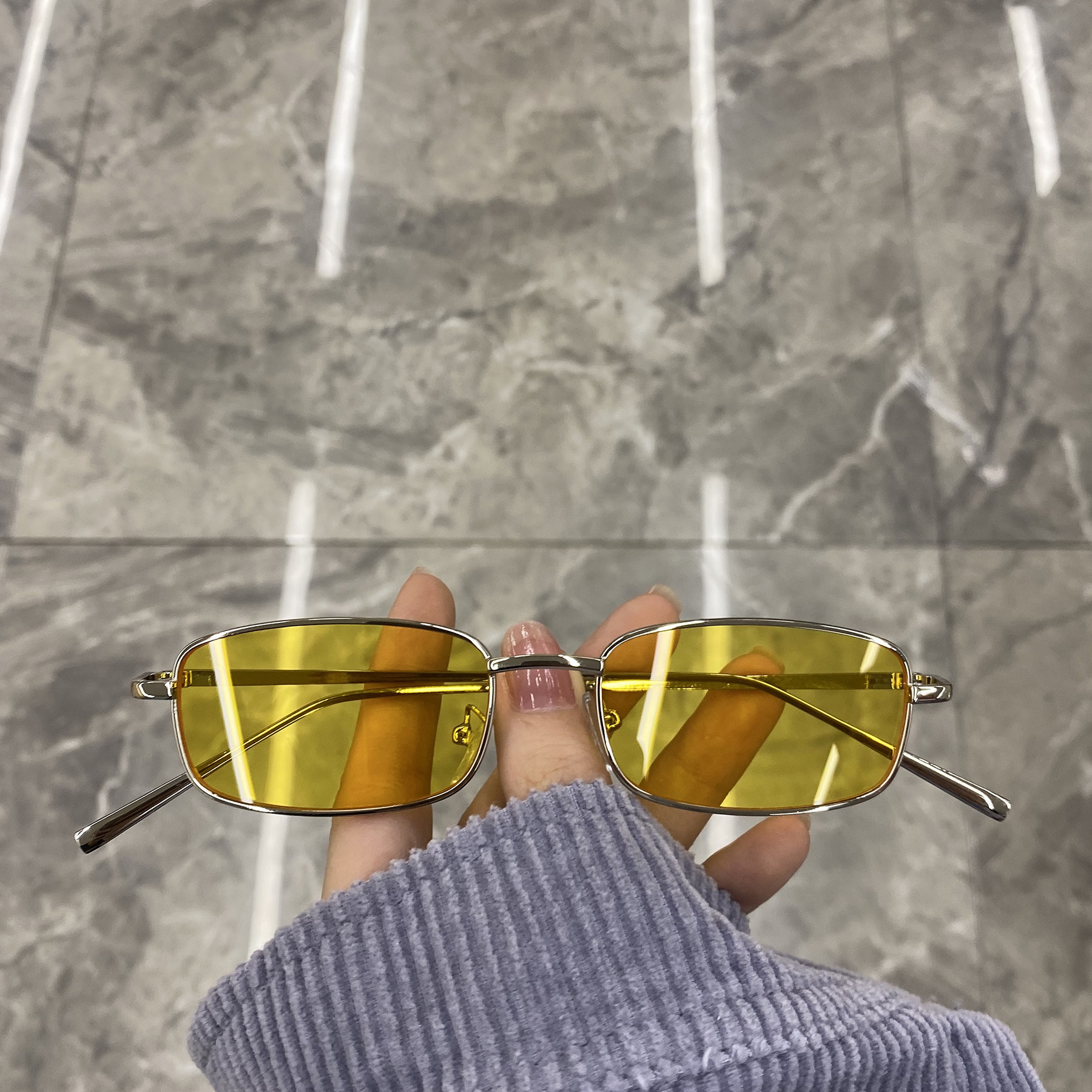 Port Wind Small Box Metal Frame Ins Nets Red Vegan Glasses Female Sunglasses Male Bounty Hip Hop Sunglasses Woman Round Face