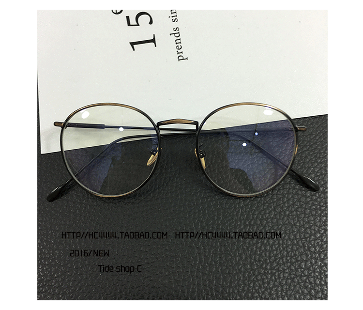 2016 kính retro xu hướng tròn nữ khung lớn gương phẳng với mắt cận thị quang nam tròn kính râm thời trang