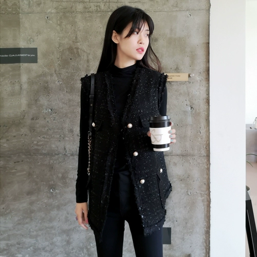 Пони, жилет, осенняя плетеная майка топ, куртка, в корейском стиле, свободный крой