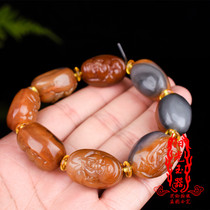Yunnan Huanglong Jade Eight Immortals Bracelet Chicken Oil Yellow Mens Topaz Luohan Bracelet Buddha Beads Jade Bracelet
