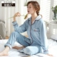 Đảo lông cừu đồ ngủ nữ mùa xuân và mùa thu dài tay mỏng san hô lông cừu mặc nhà flannel bộ đồ phụ nữ mùa thu và mùa đông - Nam giới