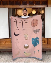 American ins style Nordic pink Hawaiian tapestry casual blanket decorative blanket blanket blanket cover personal home Europe and America