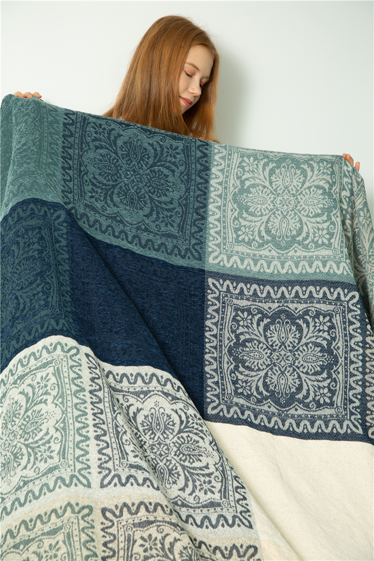 Can't machine wash Mediterranean blue American sofa towel sofa cushion sofa cover towel piano cover cloth blanket