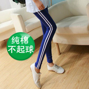 Spring and Autumn Han Edition Side Stripe Two Bar Leisure Pants Ladies Putting Pants Code custom