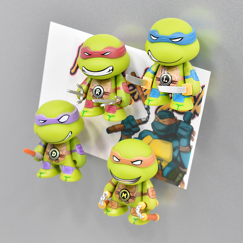 Set of anti-fall magnet sticker three-dimensional ninja Turtle fridge patch Q version cartoon Marvel with magnetic sticker magnet