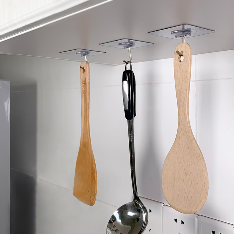 Powerful Adhesive hook Kitchen Untractible Door Rear Hook Suction Cup Wall Slime Hook Bathroom Wall-mounted Bearing-free pin-free hook
