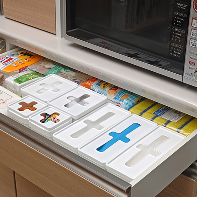 Japan Import Desktop Cross containing box Kitchen Garbage Bag storage box glove with lid drawer Separated Finishing Box