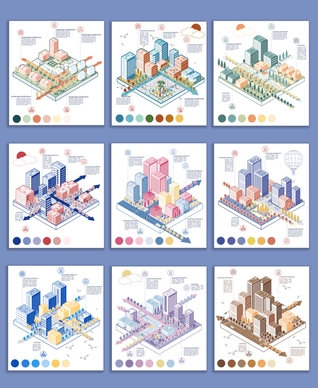 High-End Style|Architectural Axonometric Drawings|Ai+Psd File Format (9 Files) High-End Style|Architectural Axonometric Drawings|Ai+Psd File Format (9 Files)