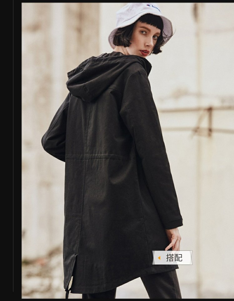 Áo khoác thể thao 361 độ nữ mùa đông xuân 2019 áo khoác ngoài cotton mới 361 áo trùm đầu dài đơn áo gió - Áo gió thể thao áo khoác nam uniqlo nhật