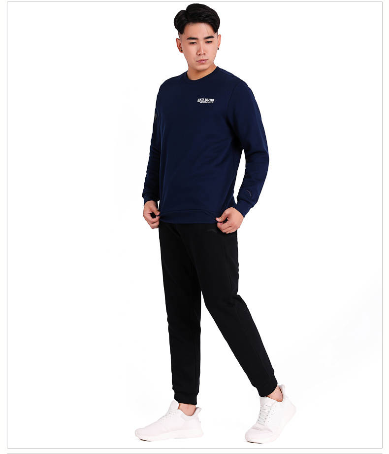 Áo len nam Anta 2019 mùa xuân mới thể thao áo thun giản dị cộng với áo nhung 15497716 hoodie nam