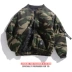 Thương hiệu thủy triều Mỹ băng tay ngụy trang cộng với áo khoác nhung đôi mùa đông hip hop áo khoác dày cotton ấm áp nam nữ áo jacket Trang phục Couple