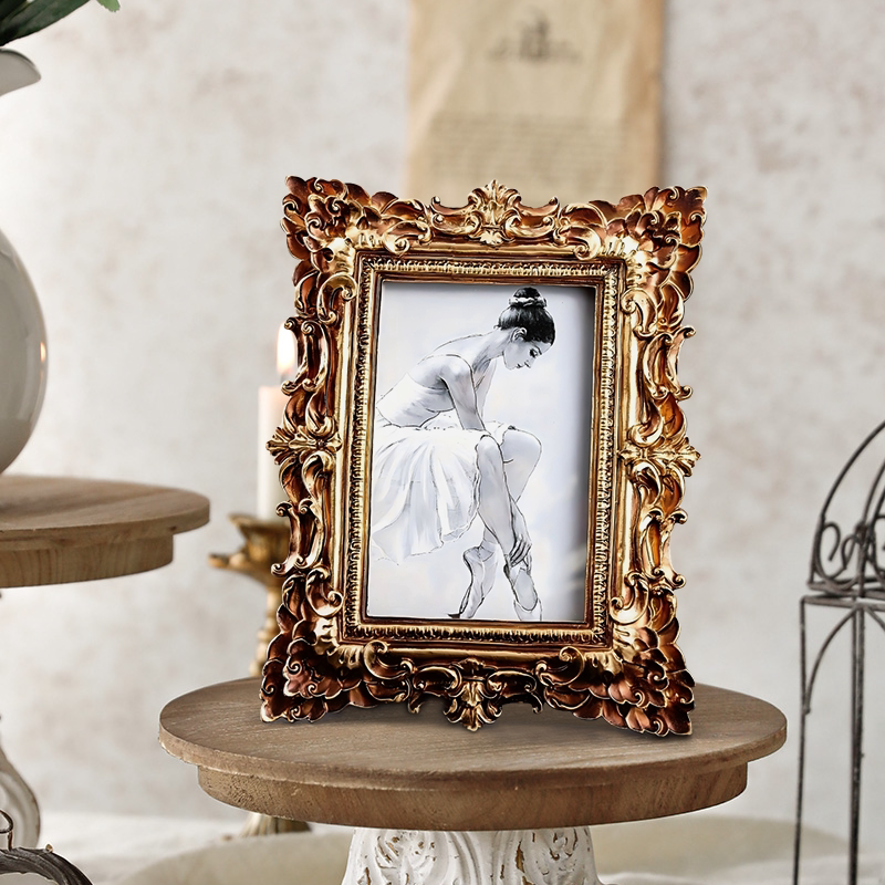 Photo Frame Display Stand, American Retro Style, 6inch Empty Frames, High-End Feel, European-Style Gold Photo Frame, Empty Frame, Picture Frame Decoration Photo Frame Display Stand, American Retro Style, 6inch Empty Frames, High-End Feel, European-Style Gold Photo Frame, Empty Frame, Picture Frame Decoration