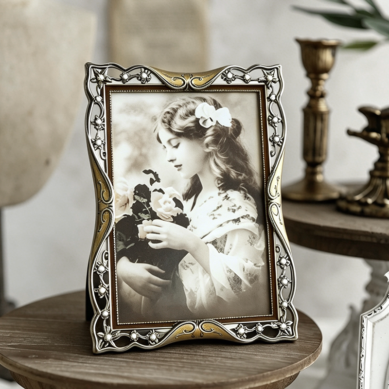 European-Style Retro Photo Frame Display Stand 6inch High-End Photo Printing Empty Frame 7inch Metal Picture Frame Desktop Wall Hanging Ornament European-Style Retro Photo Frame Display Stand 6inch High-End Photo Printing Empty Frame 7inch Metal Picture Frame Desktop Wall Hanging Ornament