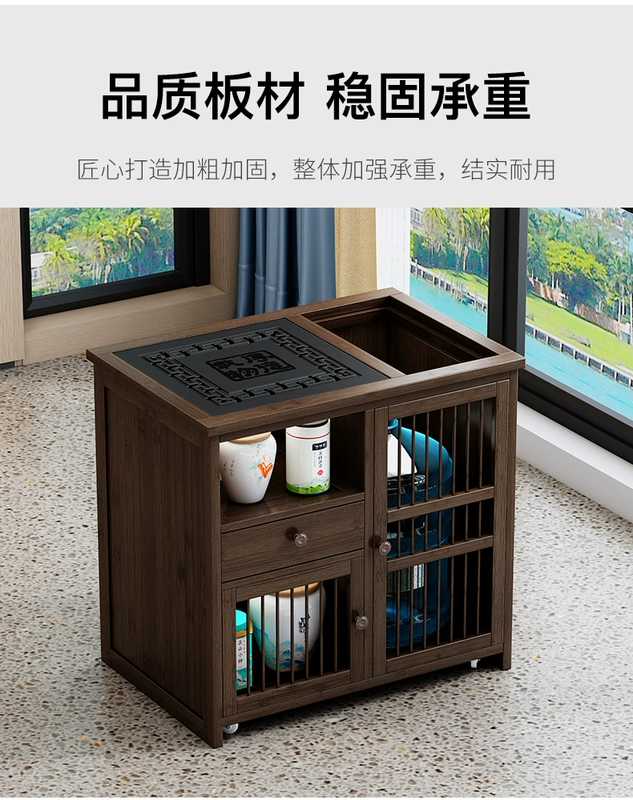bàn uống trà điện Bàn trà di động, bàn trà nhỏ, tủ trà gia đình có bánh xe, xe đẩy trà, bàn trà kung fu, ấm đun nước, bộ ấm trà tích hợp và bộ khay bàn trà điện bantradaovn