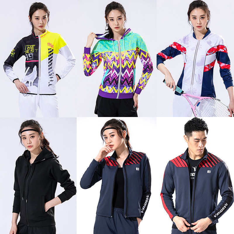 (Customizable) 2021 Single Double Number of badminton clothes Men and women Couple running fitness autumn winter sports jacket