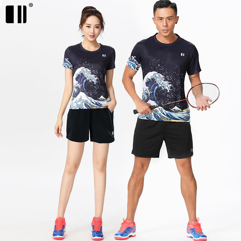 (Breathable) single and double badminton suit suit Men's and women's badminton sportswear shorts short-sleeved clothing custom clothing