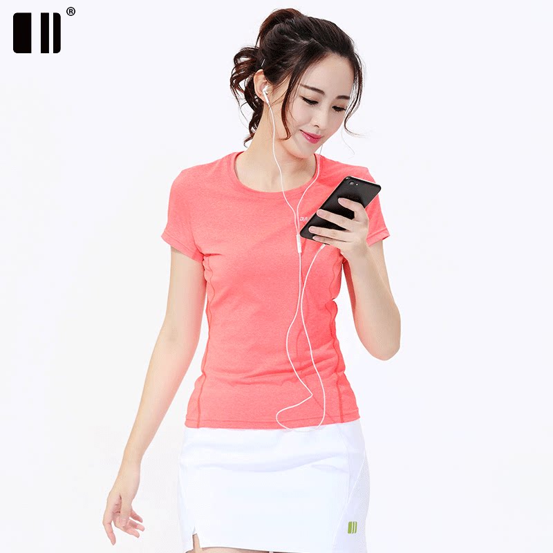 Single and double summer women's sports T-shirt short sleeve quick-drying running suit crew neck top large size loose fitness clothing