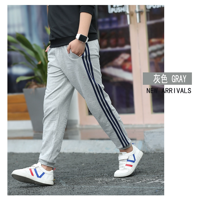 Quần xuân nam 2018 quần mới cho bé quần âu rộng bé thể thao quần cotton chân quần phiên bản Hàn Quốc của thủy triều quần nhung bé trai