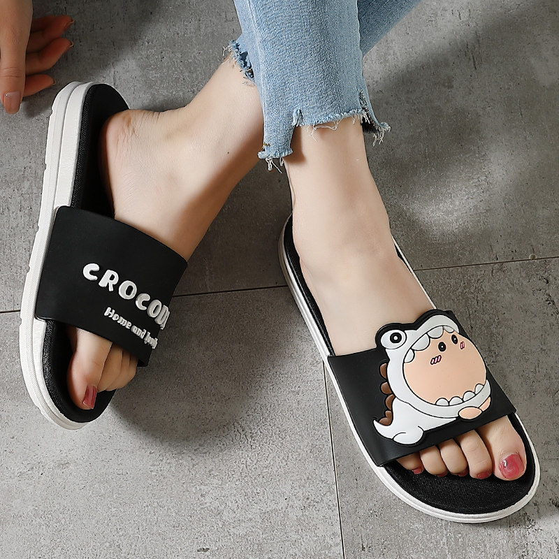Slippers women in summer wear cute net red household bathroom bathroom, skid thick solid slippers men