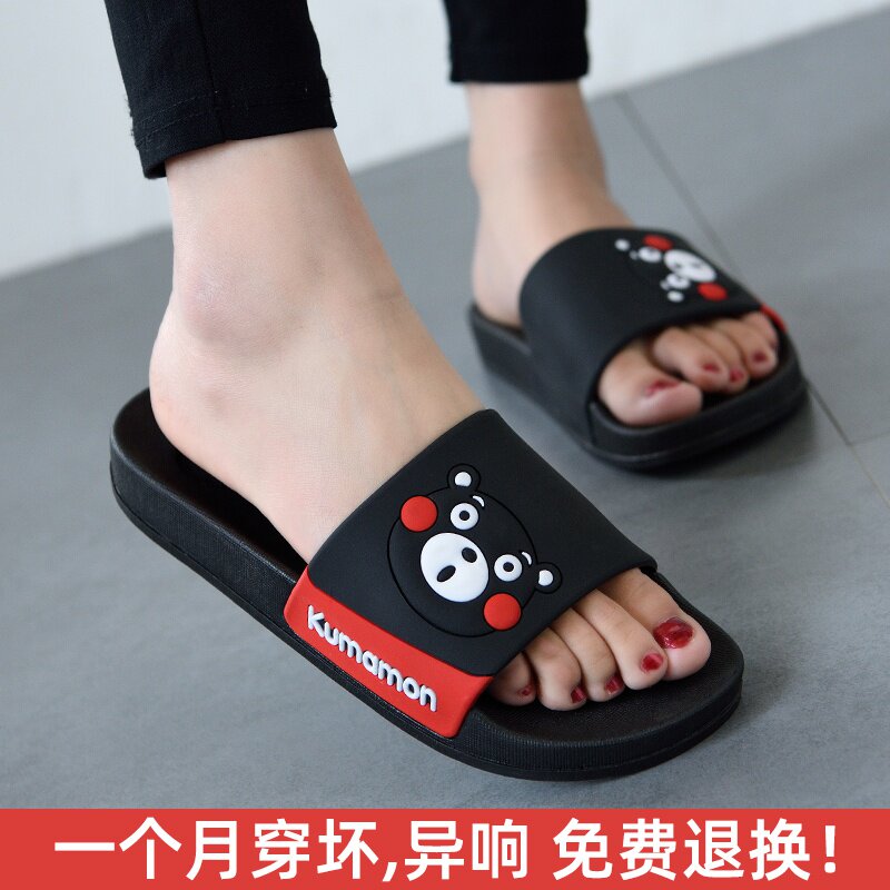 Slippers Women Summer Interior Wear Home Cool Slippers Lovers Cute Cartoon Bathroom Bath anti-slip thick bottom lined