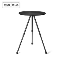 Outdoor aluminum alloy folding small round table portable lifting black table dining table camping ultra-light coffee table