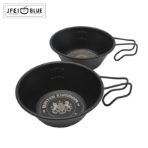 British JFEIBLUE outdoor camping equipment black tableware stainless steel hook Sherra bowl picnic blackened cup