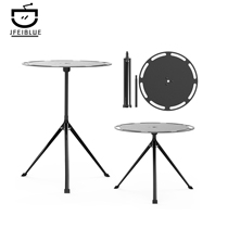 JFEIBLUE outdoor camping blackened aluminum alloy small round table portable folding table small tea table picnic table 1 4