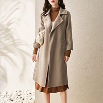 MSTOKYO cashmere coat women 2021 new long little man camel autumn and winter temperament Hepburn style